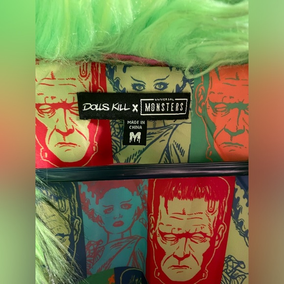 Green Faux Fur Coat - Picture 3 of 4